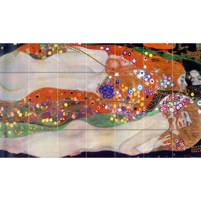 Art Gustav Klimt Water Serpents Ceramic Mural Backsplash Bath Tile #2011   181505287827